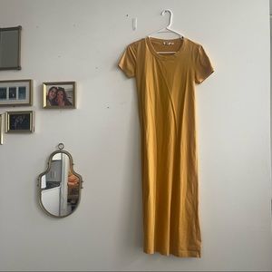 XS Uniqlo floor length dress yellow